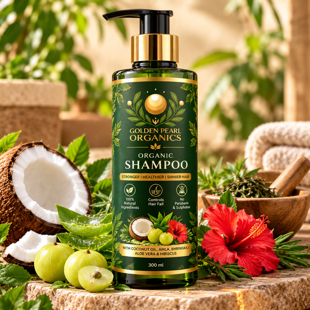 Organic Shampoo with Amla & Bhringraj – 300ml